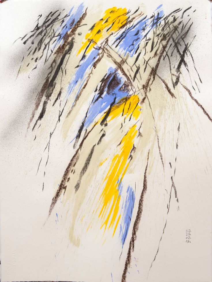 "25.02.2016" - acrylique et pastel / papier - 57x 76 cm
