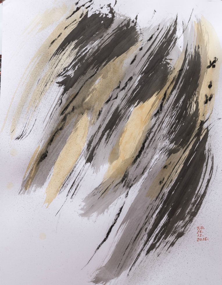 "28.12.2016" - acrylique et pastel / papier - 57x 76 cm
