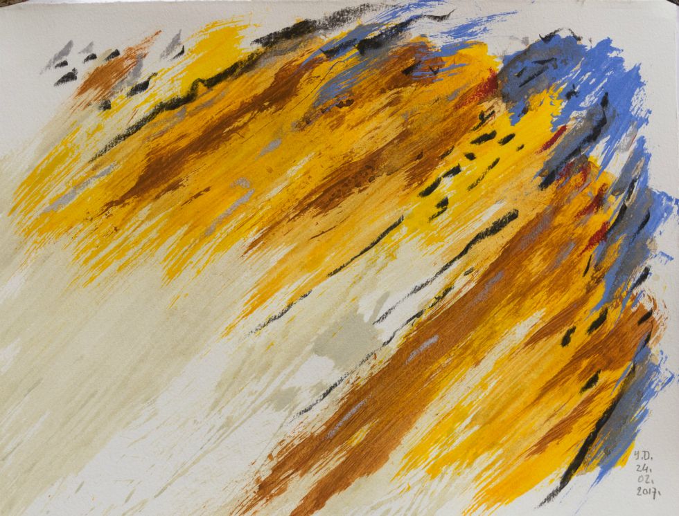 "24.02.2017" - acrylique et pastel / papier 